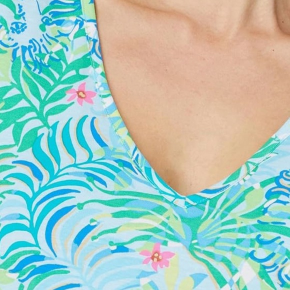 Lilly Pulitzer Etta Frond Print Cotton T-Shirt Dress - Picture 7 of 10